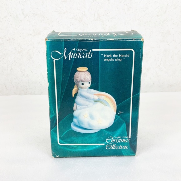 Vintage Zayre Corp Taiwan Hark The Harold Angels Sing Rotating Music Box Rainbow - Picture 10 of 11